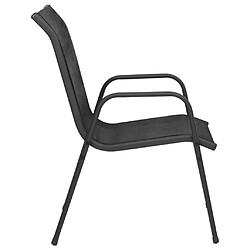 Acheter vidaXL Chaises de jardin lot de 6 Acier et textilène Noir