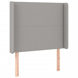 Acheter Maison Chic Tête de lit scandinave à LED,meuble de chambre Gris clair 103x16x118/128 cm Tissu -MN69387