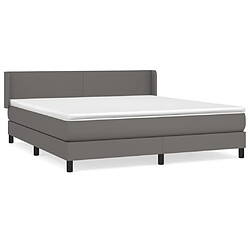 Maison Chic Lit Adulte - Lit simple Lit à sommier tapissier avec matelas moelleux - Meuble de Chambre - Gris 160x200 cm Similicuir -MN28774