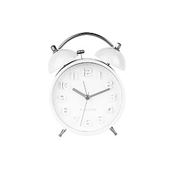 Karlsson Horloge réveil rétro Mr. White - Diam. 11 cm - Blanc