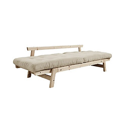 Acheter Inside 75 Banquette convertible futon STEP pin massif coloris beige couchage 70x200 cm.