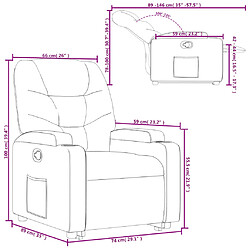 vidaXL Fauteuil inclinable Cappuccino Similicuir pas cher