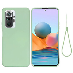 Coque en silicone souple avec sangle vert pour votre Xiaomi Redmi Note 10 Pro Max/Redmi Note 10 Pro