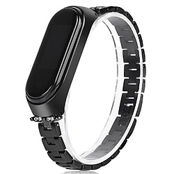 Bracelet en métal avec chaîne décorée de strass, noir pour votre Xiaomi Mi Band 5/6