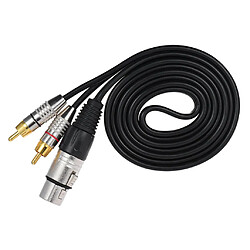 XLR 3Pin Femelle à 2RCA Mâle Jack Haut-Parleur Audio SplitterCable Connecteur 1M