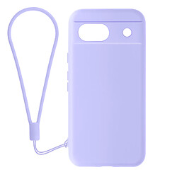 Avizar Coque pour Google Pixel 8A Silicone Finition Soft-touch avec Dragonne Violet