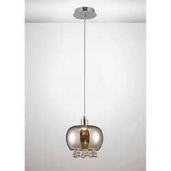 Luminaire Center Suspension Petora Single 1 Ampoule E14 Miroir verre/chrome poli/verre transparent