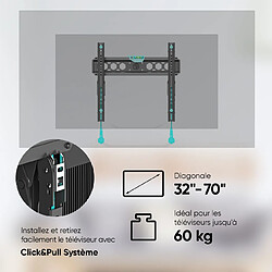 ONKRON Support Mural TV Inclinable pour 32 - 70 Pouces TV & Ecran, Fixation Murale TV Poids de 60 kg - Support Mural TV Extra Plat VESA 75x75 - VESA 400x400 mm/Accroche TV Mural Inclinable TM5-B Noir