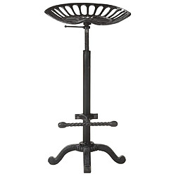 vidaXL Tabouret de bar Noir Fonte