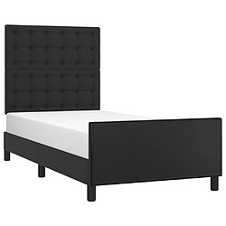 Avis Maison Chic Lit adulte - Cadre Structure de lit avec tête de lit Contemporain Noir 100x200 cm Similicuir -MN84222