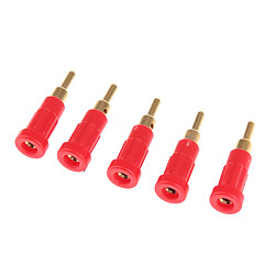 Acheter 5pcs 2mm prise banane fiche panneau de sécurité borne de reliure 30-60V 10A rouge