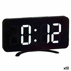 Gift Decor Montre Numérique de Table Noir ABS 15,7 x 7,7 x 1,5 cm (12 Unités)