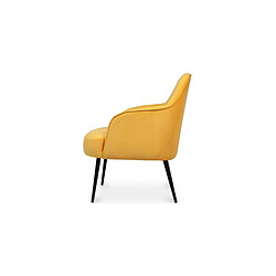 Avis ICONIK INTERIOR Fauteuil tapissé de velours - Hyra Jaune