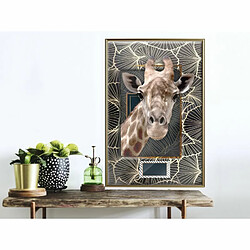 Paris Prix Affiche Murale Encadrée Giraffe in the Frame 40 x 60 cm Or