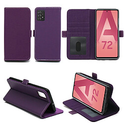 Xeptio Samsung Galaxy A72 4G / A72 5G Housse portefeuille violette Protection à Rabat avec Porte Cartes - Etui violet Folio Coque Antichoc