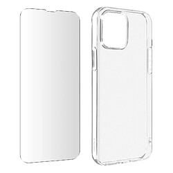 Avizar Coque iPhone 13 Mini Silicone & Film Verre Trempé 9H Transparent