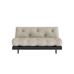 Avis Inside 75 Canapé convertible futon ROOTS pin laqué noir matelas 160 x 200 cm coloris lin