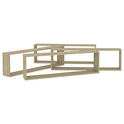 Acheter vidaXL Étagères cube murales 4 pcs chêne sonoma bois d'ingénierie