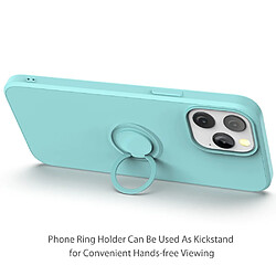 Coque en silicone, antichoc avec béquille à anneau réglable et sangle bleu marine pour votre Apple iPhone 13 Pro Max 6.7 pouces