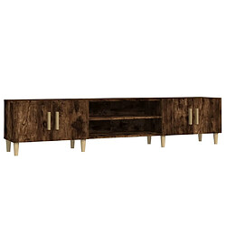 Maison Chic Meuble TV scandinave - Banc TV pour salon chêne fumé 180x31,5x40 cm bois d'ingénierie -MN92795