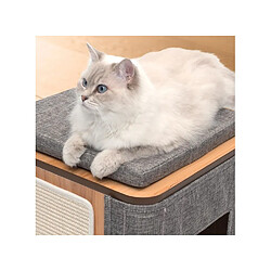 VESPER Meuble a griffer et cachette en MDF - Gris pierre - Pour chat 42.5x47.5x42.5cm