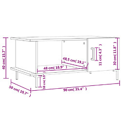 vidaXL Table basse sonoma gris 90x50x40 cm bois d'ingénierie pas cher