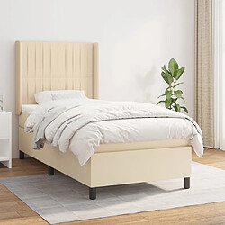 vidaXL Sommier à lattes de lit avec matelas Crème 80x200 cm Tissu