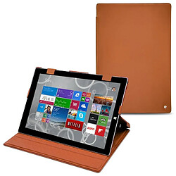 Housse cuir Microsoft Surface Pro 3 - Rabat horizontal - Marron ( Nappa - Pantone #8B4720 ) - NOREVE