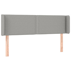 Maison Chic Tête de lit scandinave avec oreilles,meuble de chambre Gris clair 147x16x78/88 cm Tissu -MN36170