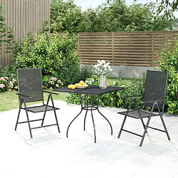 Salle à manger de jardin 3 pcs,Table et chaise à dîner anthracite acier -MN92007