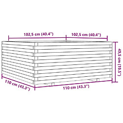 vidaXL Jardinière 110x110x49,5 cm bois de pin massif pas cher