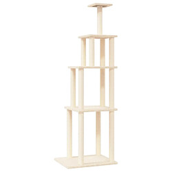 Arbre à chat avec griffoirs,niche pour chat en sisal crème 183 cm -MN52529