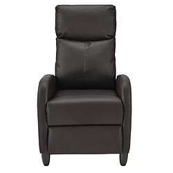 Fauteuil Relaxant Bregenz Inclinable et Repose-Pieds Similicuir Marron [en.casa] pas cher