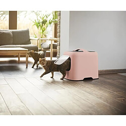 Rothomypet ROTHO - Maison toilette pour chat 57 x 39 x 40 cm - Bac a litiere - Rose