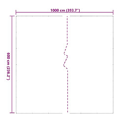 Acheter vidaXL Bâche transparente avec œillets 6x10 m PVC