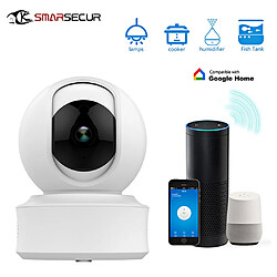 HD 1080P WIFI Sécurité Babyphone caméra sans fil Caméra IP 360DEGREE Rotation blanc