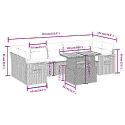 Avis vidaXL Salon de jardin 8 pcs avec coussins noir résine tressée