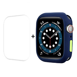 Coque en TPU ENKAY bouton fermé, bleu foncé pour votre Apple Watch Series 7 45mm