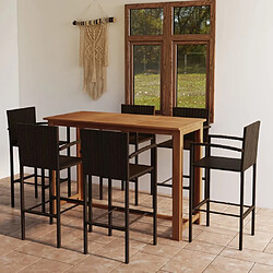 Maison Chic Table de bar et chaises d'extérieur 7 pcs,Ensemble de bar de jardin pour relax Marron -GKD863463