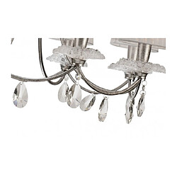 Luminaire Center Suspension abats jours Sophie Argent peint 8 ampoules 80cm pas cher