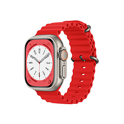 PHONECARE Bracelet Silicone Ocean Waves pour Apple Watch SE (2022) - 44mm - Rouge