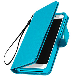 Avizar Housse Universelle Smartphone Etui Portefeuille 6 Porte-carte Turquoise Taille M pas cher