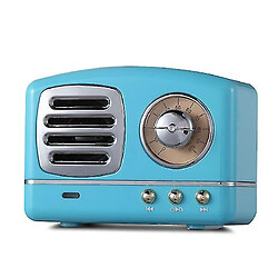 Universal Conférencier Bluetooth rétro portable YH-MinI, style classique à l'ancienne, haut-parleur stéréo de subwoofer, microphone intégré, appel mains libres (bleu)