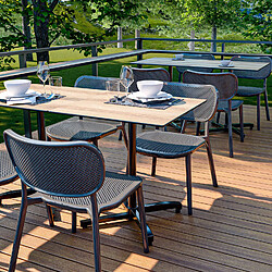 Acheter Restootab Table pliable pour terrasse en Compact HPL décor bois chene 70x70