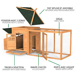 Acheter Vounot Grand poulailler en Bois avec Pondoir et Perchoir