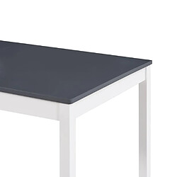 Acheter Maison Chic Table de salle à manger,Table à dîner Blanc et gris 140 x 70 x 73 cm Pin -GKD18687