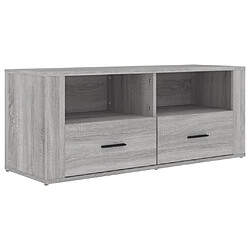 vidaXL Meuble TV Sonoma gris 100x35x40 cm Bois d'ingénierie