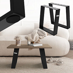 ML DESIGN MODERN LIVING Set 2x pieds de table 80 degrés châssis de table noir design industriel 40x43 cm