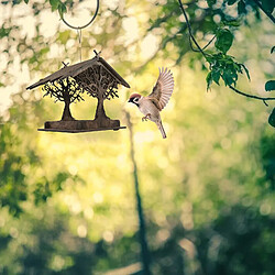 Universal Pendu pour décorer le paddock de la cour, l'éleveur d'oiseaux en bois hexagonal façonné avec le toit de la maison, les murs montés sur le nid d'oiseaux à l'extérieur, l'art du bois d'alimentation des oiseaux. pas cher