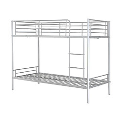 Vente-Unique Lits superposés DUOTIS II - 2 x 90 x 190 cm - Argent + matelas pas cher